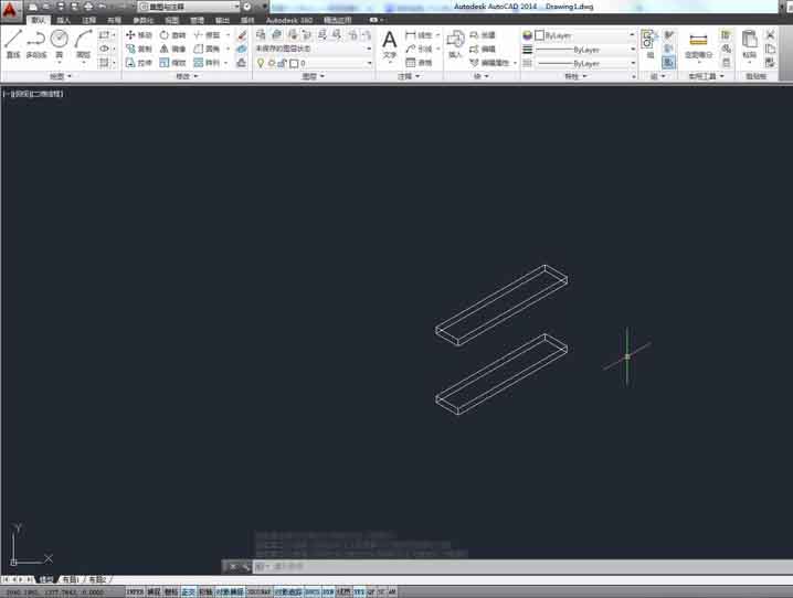 cad绘制立体井字的操作流程