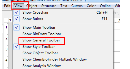 ChemDraw工具栏不见了的处理操作
