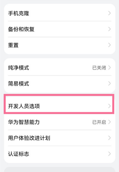 鸿蒙系统的开发者选项在什么地方