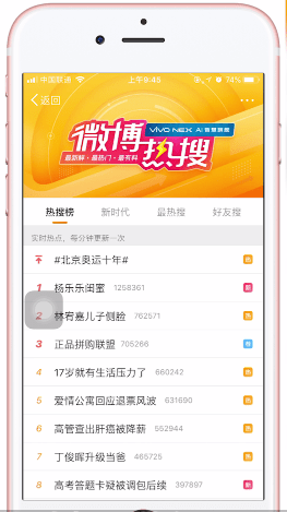 在微博里查看热搜榜的详细操作