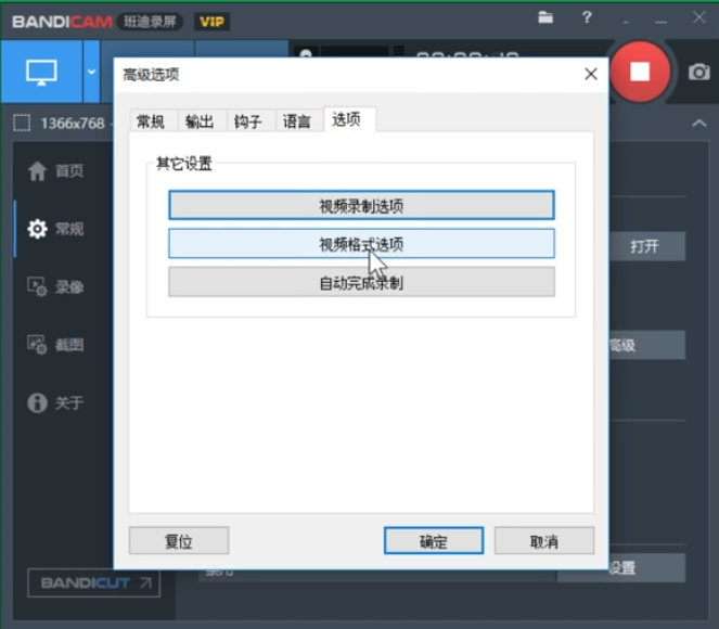 Bandicam设置录制视频尺寸的操作流程