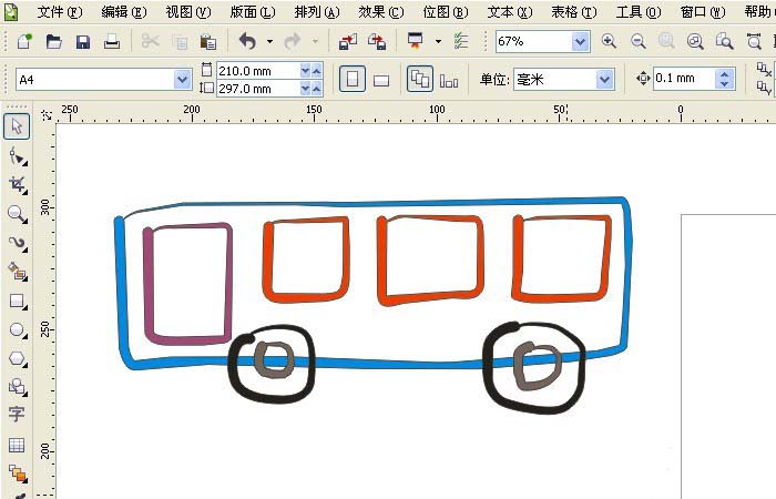 cdr制作有轨公交车的图文操作