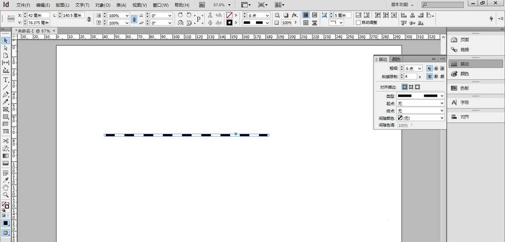 INdesign制作虚线并加两种颜色的图文操作