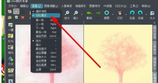 iSee图片专家使用对比模式编辑照片的图文操作