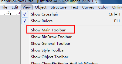 ChemDraw工具栏不见了的处理操作