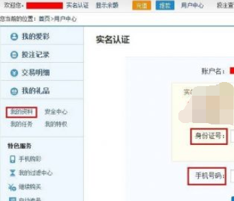 在新浪爱彩中进行实名认证的方法介绍
