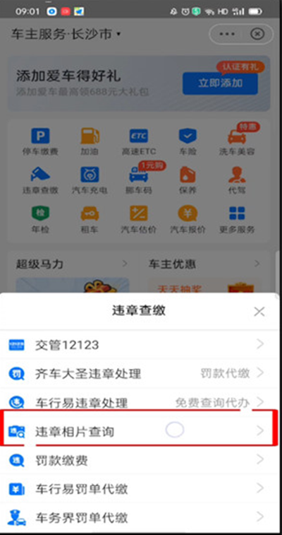 支付宝违章怎么查询