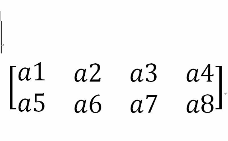 word输入2*4矩阵的详细操作