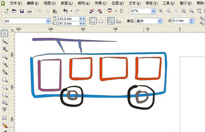 cdr制作有轨公交车的图文操作