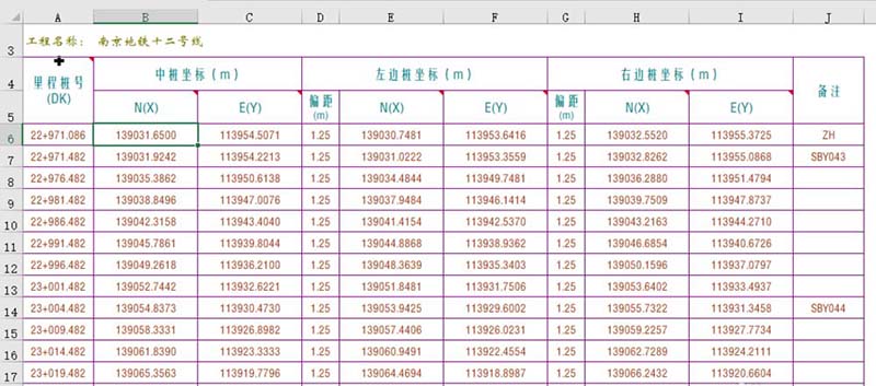 cad通过excel制作线路曲线的图文操作