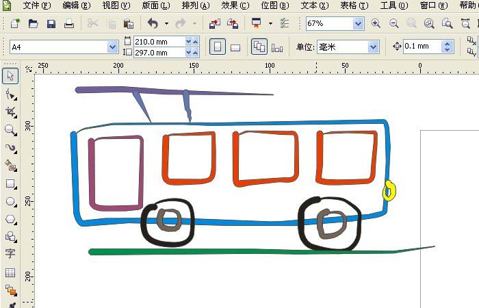 cdr制作有轨公交车的图文操作