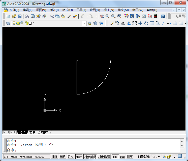 CAD制作双扇门平面图的图文操作