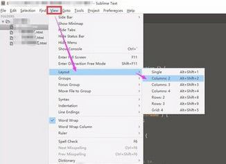 sublime text3进行分屏的简单操作