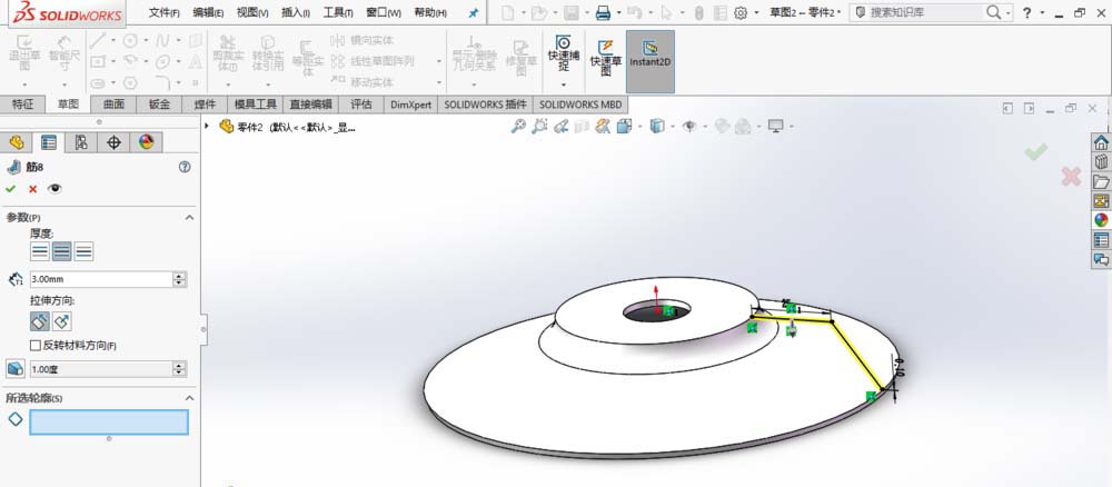 SolidWorks创建导流盖零件模型的详细操作