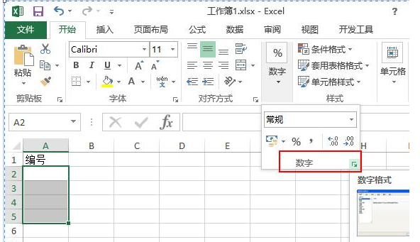 在Excel工作表中输入0开头数字的操作过程