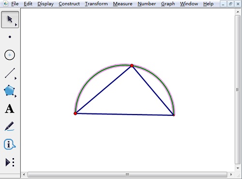 几何画板制作半圆的简单操作