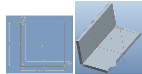 ProE使用轮廓筋制作零件模型的操作过程