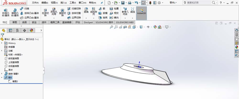 SolidWorks创建导流盖零件模型的详细操作