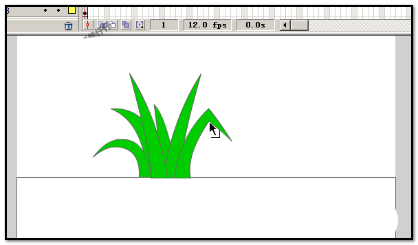 flash绘制绿色小草的操作流程