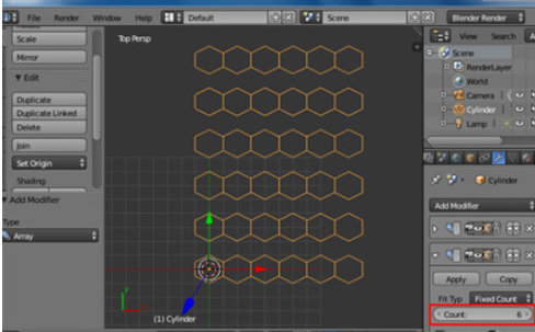 blender制作蜂巢网格的操作过程