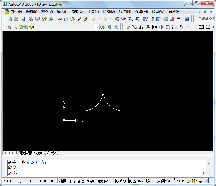 CAD制作双扇门平面图的图文操作