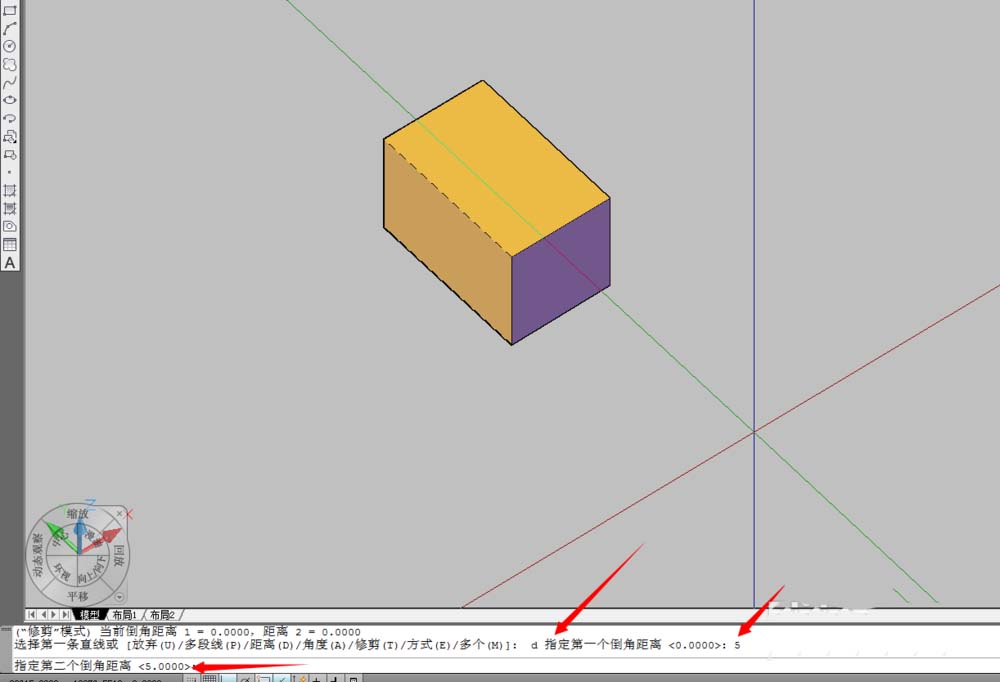 CAD为实体倒直角的图文操作过程